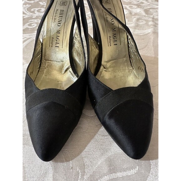 Bruno Magli Womens Pointed Toe Cone Heel Sling Backs Black Size 6.5 - Picture 2 of 8